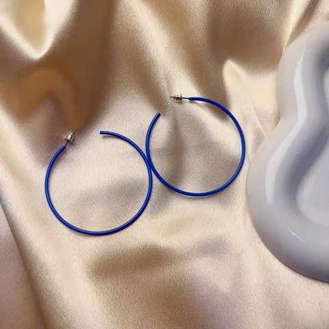 Trendy Europese Amerikaanse Stijl Lak Metaal Effen Kleur Grote Oorbellen Voor Vrouwen Mode Cirkel Sieraden Oorbellen Cadeau