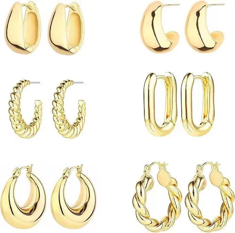 Franse Stijl Verguld Koper C-Vormige Hoop Oorbellen Met 925 Sterling Zilver Stift Voor Vrouwen Retro Geometrische Oorbellen Sieraden