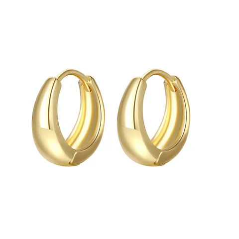 Minimalistische Messing Gouden Creolen Voor Dames Mode Geometrisch Glad Gedraaid C-Vorm Statement Oorbellen Sieraden Collectie