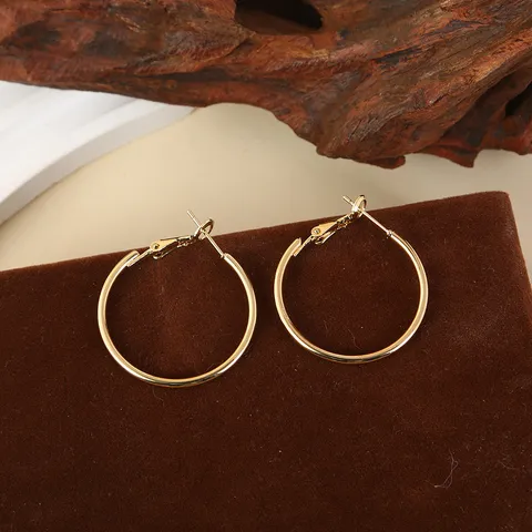 Overdreven Grote Creolen voor Dames 925 Sterling Zilver Stift Minimalistische Geometrische Ronde Cirkel Oorbellen Vergulde Metalen Sieraden