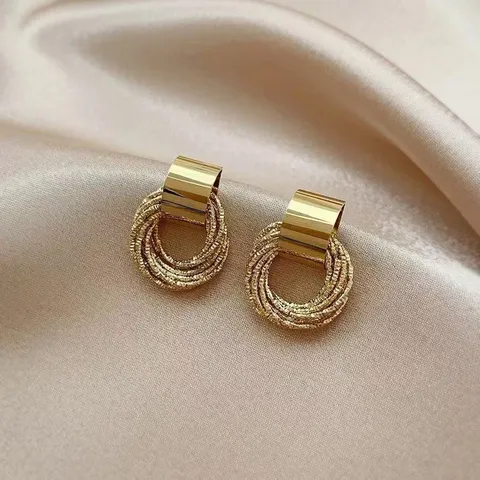 925 Sterling Zilver Stift Geometrische Oorringen Voor Vrouwen Goud Zilver Gedraaide Ronde Grote Cirkels Mode Sieraden