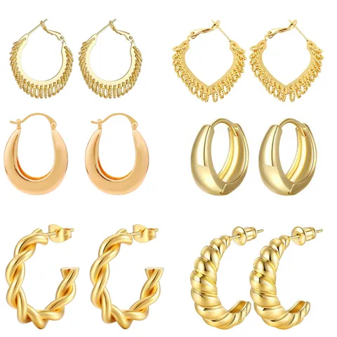 Koperen 18K Vergulde Hoornvormige Hoepel Oorbellen Met 925 Sterling Zilveren Stift Geometrische Onregelmatige Huggie Oorbellen Voor Dames