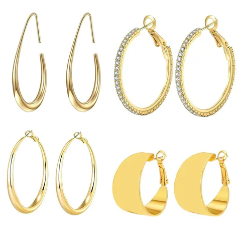 Mode Koper Vergulde Oorringen Set Voor Dames 925 Sterling Zilver Stift Druppel Strass Oorknopjes Dagelijkse Sieraden