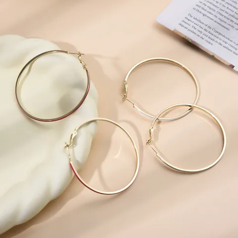 Minimalistische Koperen Emaille Oorringen Met 925 Sterling Zilver Stift Mode Ronde Emaille Sieraden Cadeau Voor Dames