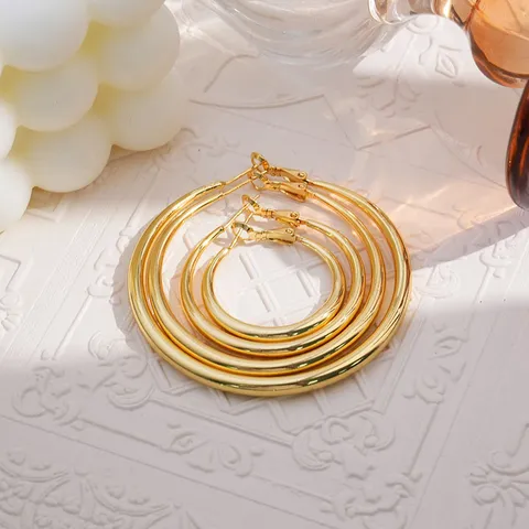 Minimalistische Koperen Ring Oorbellen Vrouwen Met 925 Sterling Zilver Stift Goud Zilver Roségold Rond Cirkel Mode Sieraden