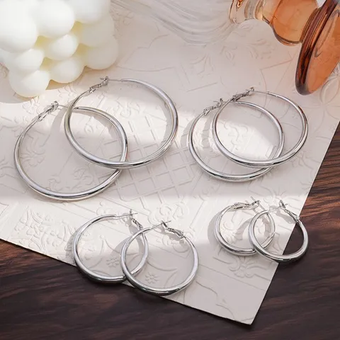 Minimalistische Koperen Ring Oorbellen Vrouwen Met 925 Sterling Zilver Stift Goud Zilver Roségold Rond Cirkel Mode Sieraden