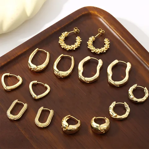 Onregelmatige Geometrische Oorknopjes Voor Vrouwen Minimalistische Ins Stijl Legering Strass Koperen Stift Unieke Textuur Sieraden