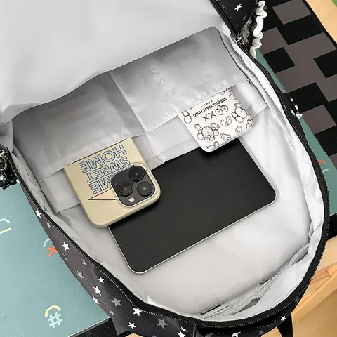 Meisjes Schattige Konijnenoren Schoolrugzak Sterrenprint Gestreept Nylon Ademend Scholieren Daypack Voor Basisschool