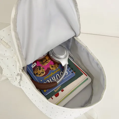 Japanse Zachte Stijl Stippen Ster Rugzak Voor Dames Nylon Waterdicht Schooltas Voor Tienermeisjes Lichtgewicht Casual Rugzak