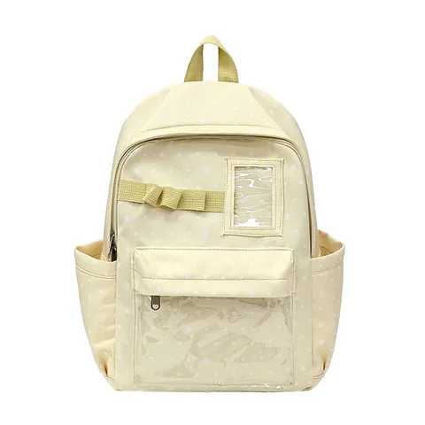 Zaino Dolce con Pois e Stelle per Donna Ragazze Trasparente Ita Bag Nylon Zaino per la Scuola Traspirante Casual Daypack