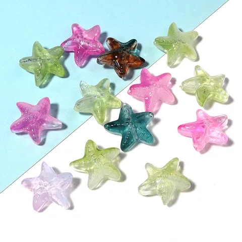 Starfish Lampwork Glass Beads Transparent Mixed White Sea Star Spacer Beads For DIY Jewelry Making Bracelet Necklace Jewelry