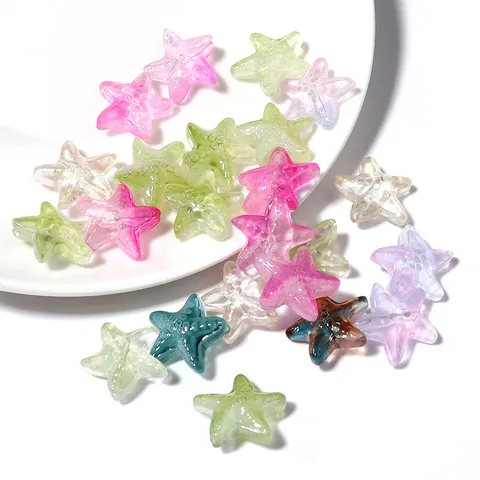 Starfish Lampwork Glass Beads Transparent Mixed White Sea Star Spacer Beads For DIY Jewelry Making Bracelet Necklace Jewelry