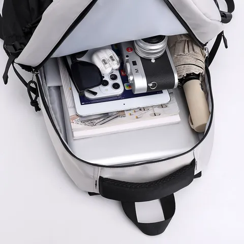 Sac à Dos en Nylon Tendance Blocs de Couleur Grande Capacité École Étudiants Respirant Voyage Quotidien