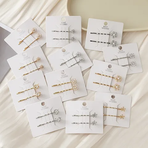 Pince à Cheveux en Métal Électroplaqué de Style Coréen Mode Strass Perle Artificielle Floral Cœur Planète Épingle à Cheveux pour Accessoires Cheveux Femme