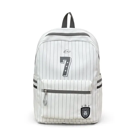 Japanese Style Striped Backpack Girls Cute School Student Bookbag Large Capacity Oxford Cloth Breathable Travel Rucksack Daily Bag