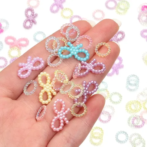 ABS Dégradé Multicolore Perle Artificielle Papillon Nœud Cercle Perles Kits d'Artisanat pour Bricolage Fabrication de Bijoux Accessori Fournitures