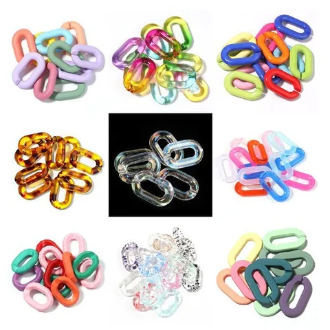 Acrylic Transparent Gradient U-Shaped Open Link Chain Connectors DIY Jewelry Accessories For Glasses Chain Bag Decoration Jewelry Making