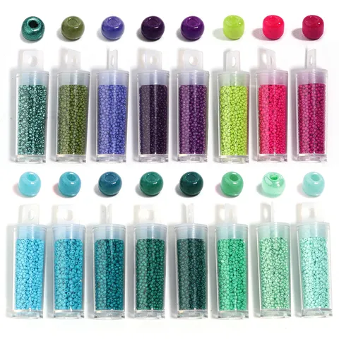 Petites Perles de Rocaille en Verre Couleur Unie Accessoires de Fabrication de Bijoux DIY Bracelets Colliers Vêtements Artisanat
