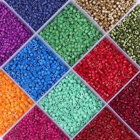 Perles de Rocaille Tubulaires Opaques Multicolores Perles en Vrac pour Bracelet Collier DIY Fabrication de Bijoux Matériel