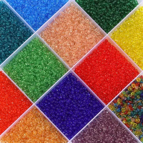 Perles de Rocaille en Verre Transparent Couleur de Bonbon Perles en Vrac pour la Fabrication de Bijoux DIY Bracelet Collier