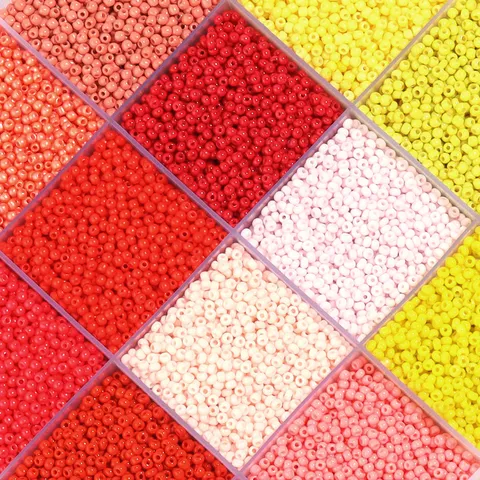 Perles de Rocaille en Verre Rondes Peintes au Four Perles en Vrac pour Fabrication de Bracelets Colliers Bricolage Perles Colorées Artisanat