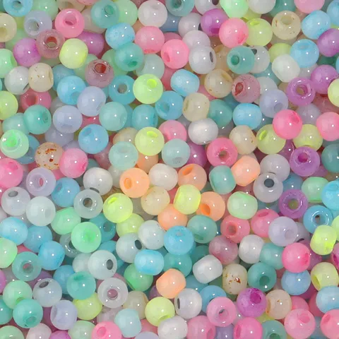 Perles En Vrac En Vetre Lumineuses Colorées Œil de Chat Perles De Rocaille Rondes Lisses Perles Intercalaires En Glaçure Colorée Pour Bricolage Artisanat Fabrication De Bijoux Accessoires