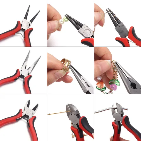 Mini Jewelry Pliers Set Multi-Functional Manual Alloy Pliers For DIY Handmade Jewelry Making Tools Diagonal Cutters Needle Nose Pliers Crafting Supplies