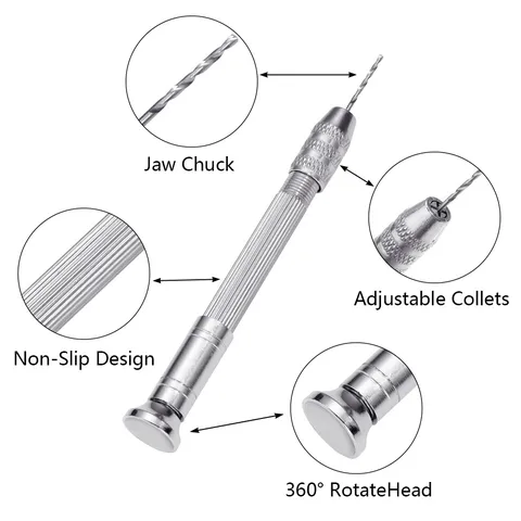 Snelsnijstaal Handspiraalboor Handboor Set Precisie Handmatige Gatenponser Gereedschap Voor DIY Hars Kristal Sieraden Knutselen