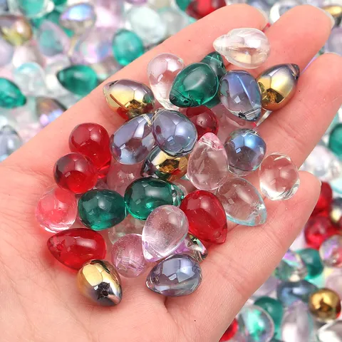 Colorful Glass Teardrop Beads Transparent Crystal Drop Pendants For DIY Necklace Hair Pin Earring Jewelry Making Accessories
