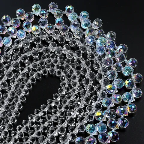 Glass Crystal Beads Water Drop Loose Beads Transparent Strawberry Handmade DIY Necklace Bracelet Jewelry Accessories