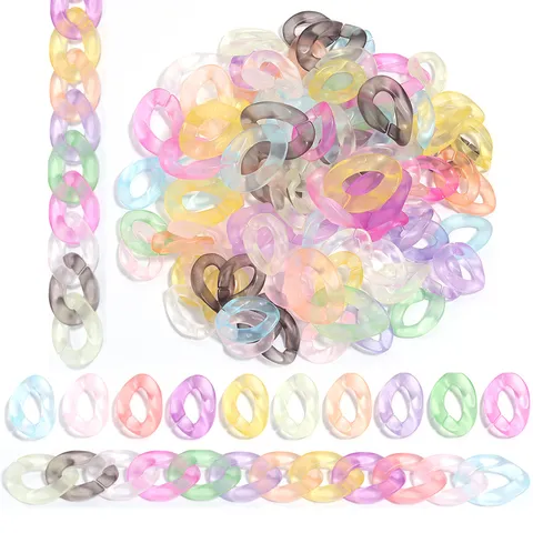 Acrylic Open Jump Rings Chain Links Jelly Colored Glasses Chains Bag Chains DIY Jewelry Accessories Craft Supplies