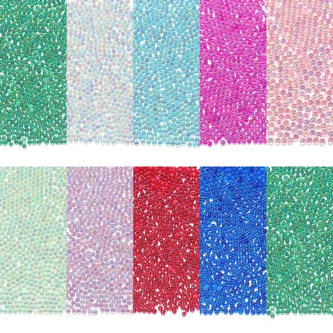 Perles Rondes Transparentes Sans Trous En Verre Aurora Colorées Remplissage En Résine Époxy DIY Perles Vrac Accessoires De Bijoux