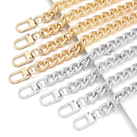 DIY Metalen Tassenketting Vervanging Aluminium Gedraaide O-Ketting Hondenhoofd Gesp Portemonnee Strap Accessoires Goud Zilver