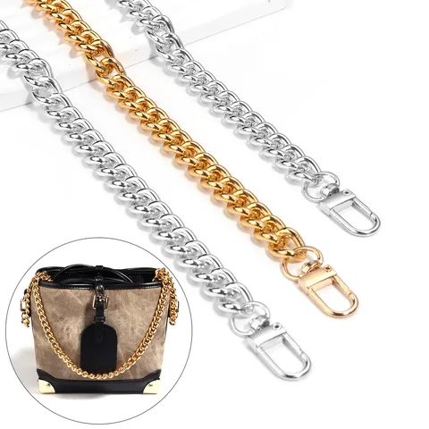 DIY Metalen Tassenketting Vervanging Aluminium Gedraaide O-Ketting Hondenhoofd Gesp Portemonnee Strap Accessoires Goud Zilver