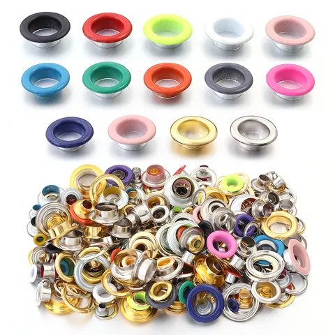 Occhielli in Metallo Colorato Con Rondelle Per Borse Scarpe Abbigliamento Progetti DIY Rivetti Tondi Chiusure Accessori Per Cucito