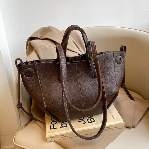 Γυναικεία Μεγάλη Χωρητικότητα Δερμάτινη Tote Bag PU Mόδα Casual Commuting Τσάντα Ώμου Chic Handbag Για Καθημερινή Εργασία