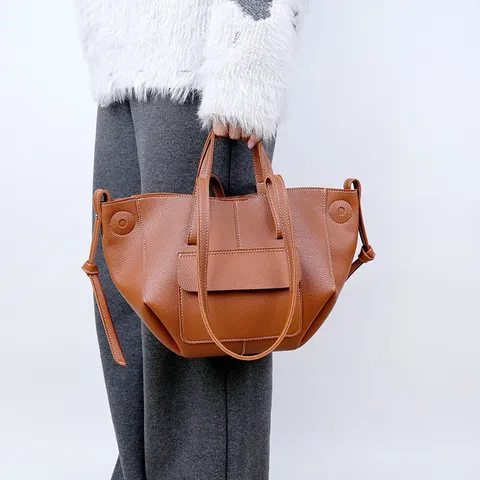 Women Fashion PU Leather Tote Bag Large Capacity Commuter Shoulder Bag Casual Solid Color Top Handle Underarm Bag