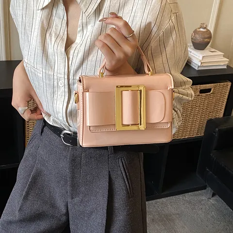 PU Leather Women Handbag Retro Top Handle Crossbody Bag Fashion Casual Shoulder Bag Small Square Bag Daily Commuting Bag