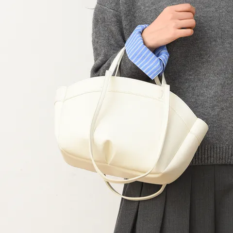Women Large Capacity PU Leather Shoulder Tote Bag Casual Commuter Handbag With Matching Pouch Classic Solid Color
