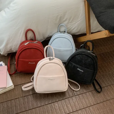 Women Mini Backpack PU Leather Casual Lightweight Small Daypack Fashion Travel School Book Bag For Daily Use