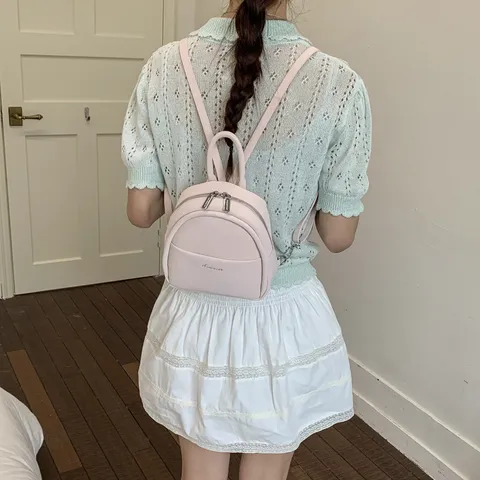 Women Mini Backpack PU Leather Casual Lightweight Small Daypack Fashion Travel School Book Bag For Daily Use