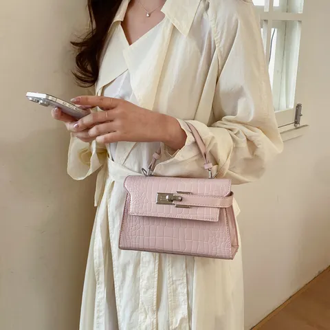Women's PU Leather Shoulder Bag Luxury Stone Pattern Top Handle Satchel Retro Casual Daily Handbag with Metal Lock