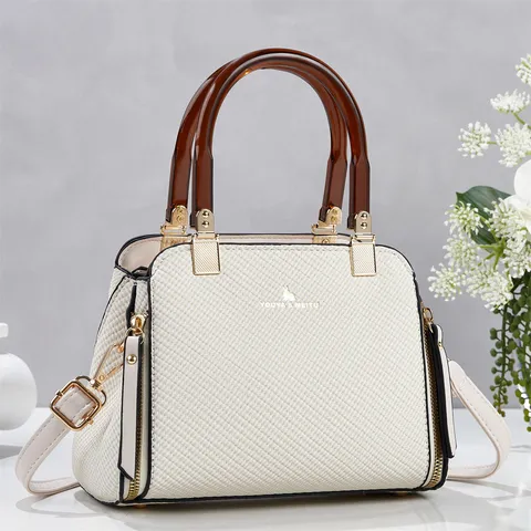 Damen Gewebt PU Leder Handtasche Stilvoll Farbblock Henkeltasche Umhängetasche Lässige Pendler Tasche Tägliche Handtasche