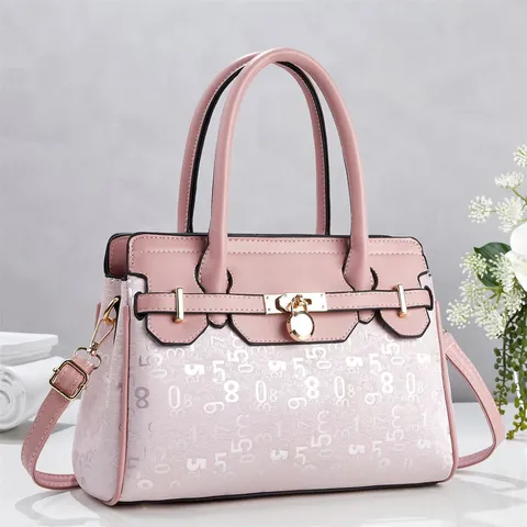 Damen Tote Tasche Spleißen PU Leder Handtasche Digitaldruck Lässig Retro Pendeln Umhängetasche Mit Metallverschluss