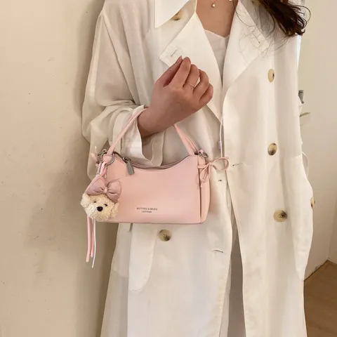 Women Fashion PU Leather Shoulder Bag Casual Commuter Small Square Handbag Minimalist Crossbody Bag Daily Use