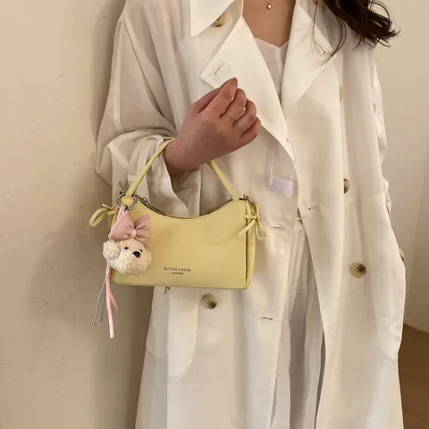 Women Fashion PU Leather Shoulder Bag Casual Commuter Small Square Handbag Minimalist Crossbody Bag Daily Use
