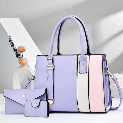 Damen PU Leder Handtasche Lässig Farbblock Patchwork Umhängetasche Stilvolle Tägliche Pendler Schultertasche