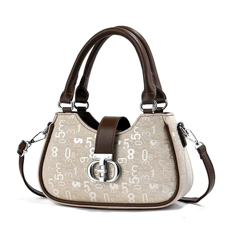 Women Luxury Designer Style PU Leather Top Handle Handbag Digital Print Versatile Casual Crossbody Bag Satchel
