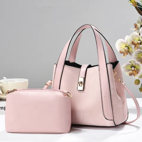 Damen PU Leder Handtasche Casual Pendler Top Griff Umhängetasche Stilvolle Zweiteilige Tragetasche Set Tägliche Handtasche