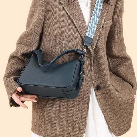 Fashion Women PU Leather Shoulder Bag Casual Crossbody Bag Solid Color Saddle Bag Daily Commuter Handbag